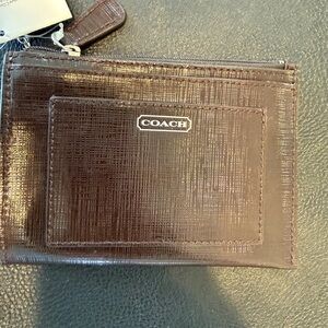 Coach Textured Brown Card Holder